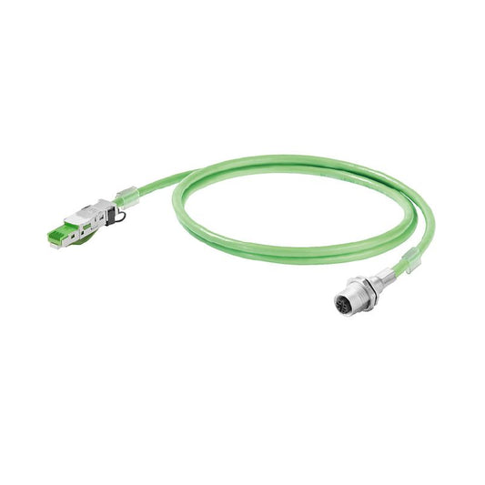 1234750005 - 0.5m M12 D-Code to RJ45 System Cable, IP20 Rated