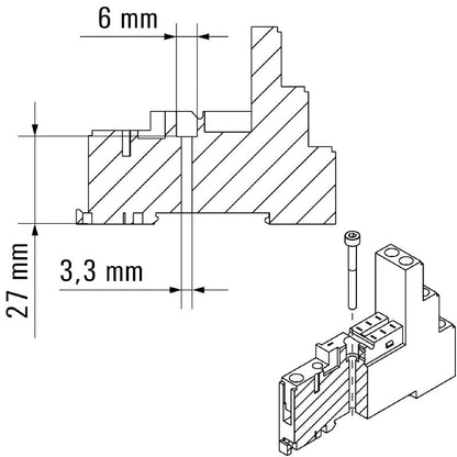 7760056351 - 8A D-SERIES Relay Socket with 2 CO Contacts  (Pack of 10)