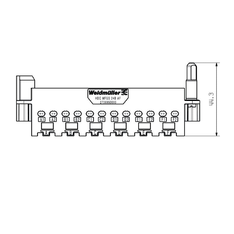 2736950000 - Diecast Zinc Frame with 6 Slots for Size 8 Installation