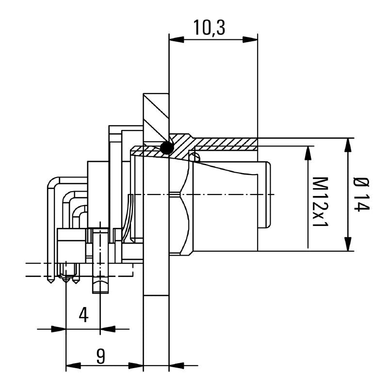 2423570000 - IP67 M12 Connector with 4 Poles for Dust and Moisture Resistance  (Pack of 10)