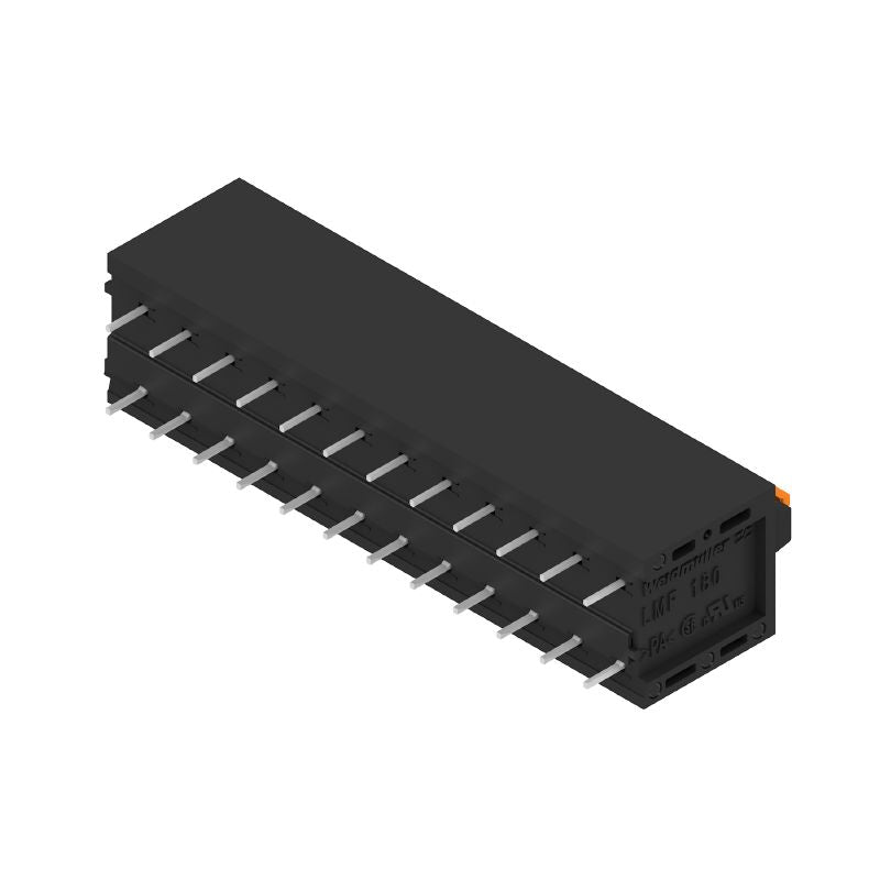 1425140000 - 5mm PCB Terminal Block, 12 Poles, 180° Angle, Black  (Pack of 25)