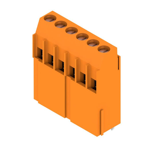1975290000 - 5mm Pitch 6-Pole Terminal Block with Clamping Yoke, Orange Finish  (Pack of 50)