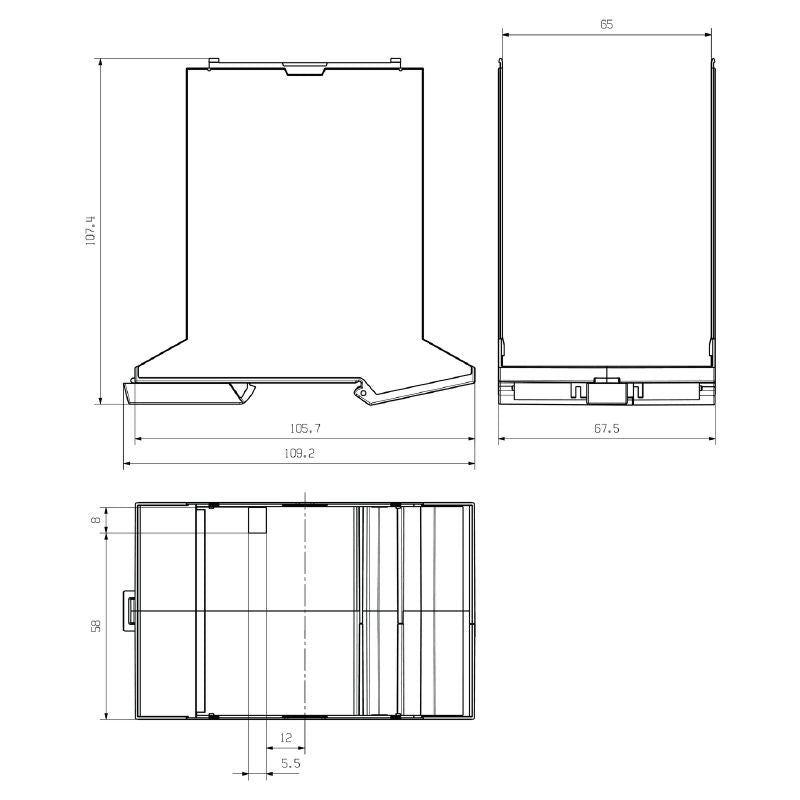 1247250000 - Modular Black Housing, 67.5mm Wide, for OMNIMATE Series  (Pack of 4)