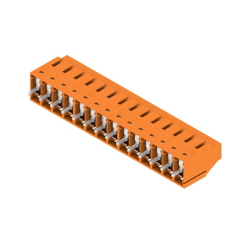 1001950000 - 5.08mm PCB Terminal, 14 Poles at 90° Angle, Orange  (Pack of 24)