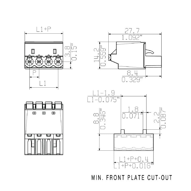 1017890000 - 5-Pole PCB Female Connector, 5mm Pitch, PUSH IN Design  (Pack of 72)