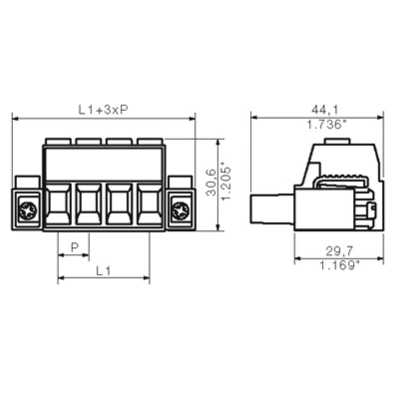 1924720000 - 4-Pole PCB Plug, Clamping Range 16mm², 1000V Rated  (Pack of 20)