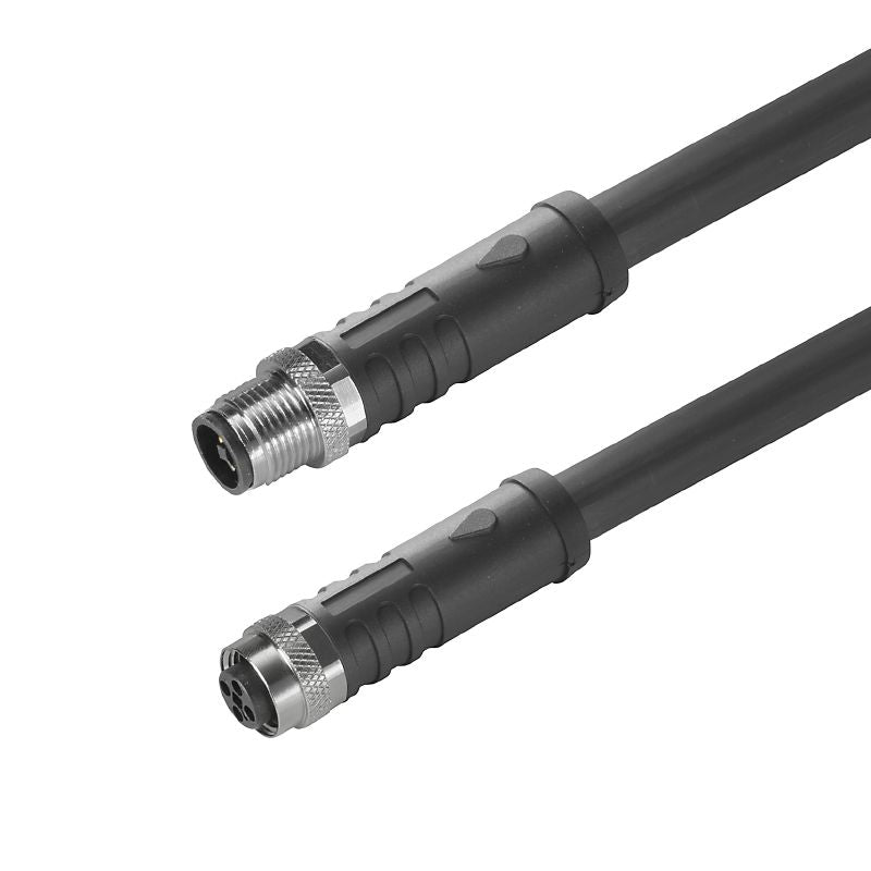 2490240150 - 1.5m Shielded M12 Male-Female Cable, 4 Poles, Durable PUR