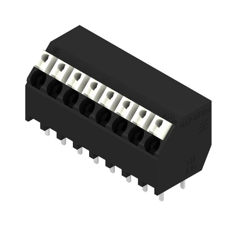 1885940000 - 8-Pole Black PCB Terminal with 135° Angle and PUSH IN Actuator  (Pack of 17)