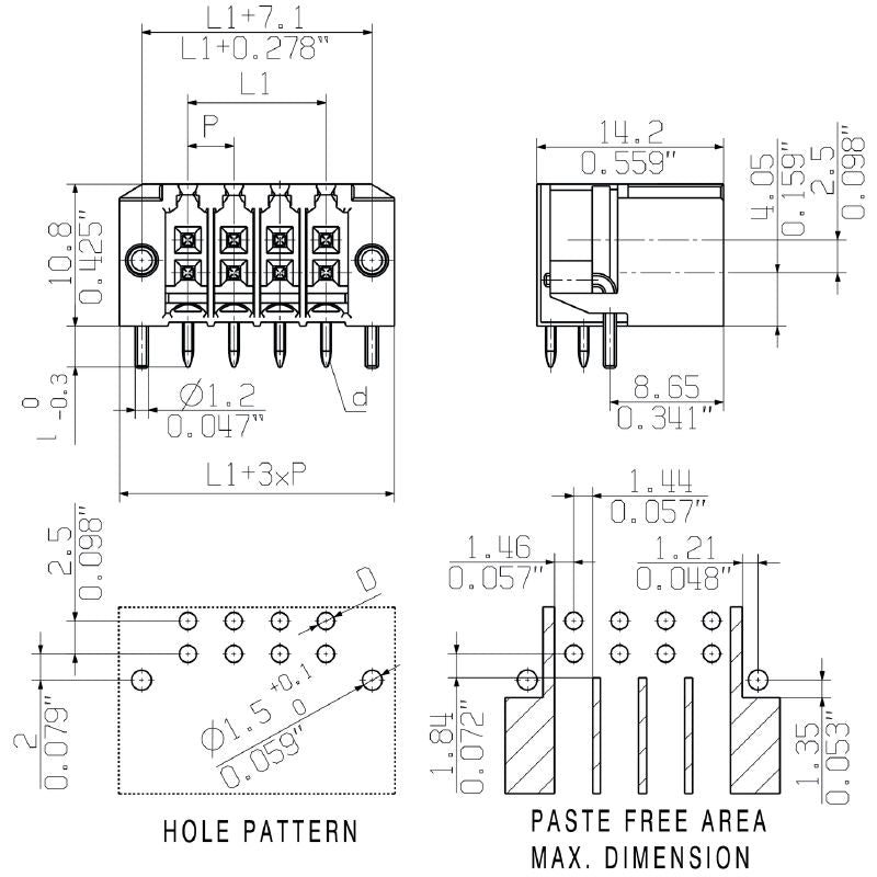2550700000 - 3.5mm 26-Pole Male Header Connector with Solder Flange  (Pack of 30)