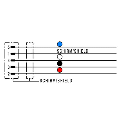 1062220500 - 5m PUR Shielded Bus Line Cable with 90° Connector