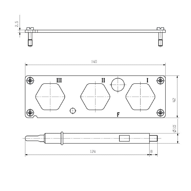 2008220000 - 8-Pole Rust-Resistant Stainless Steel Set for Various Applications