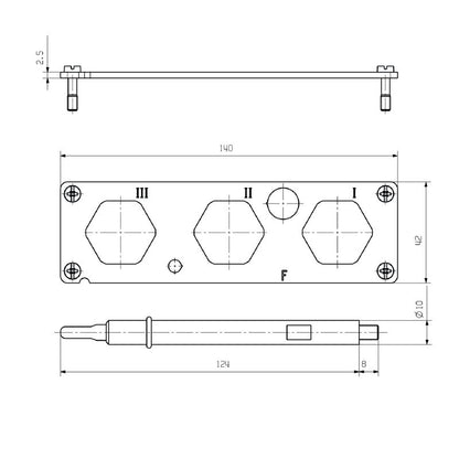2008220000 - 8-Pole Rust-Resistant Stainless Steel Set for Various Applications