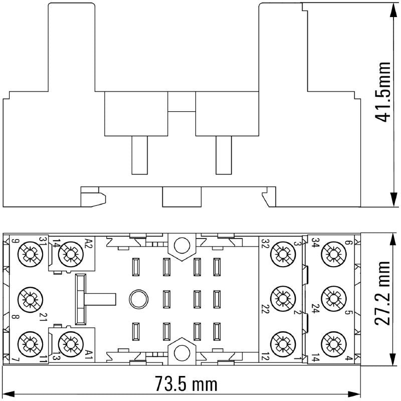 8869410000 - 10A Relay Socket with 3 CO Contacts, Screw Connection  (Pack of 10)