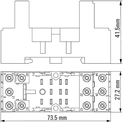 8869410000 - 10A Relay Socket with 3 CO Contacts, Screw Connection  (Pack of 10)