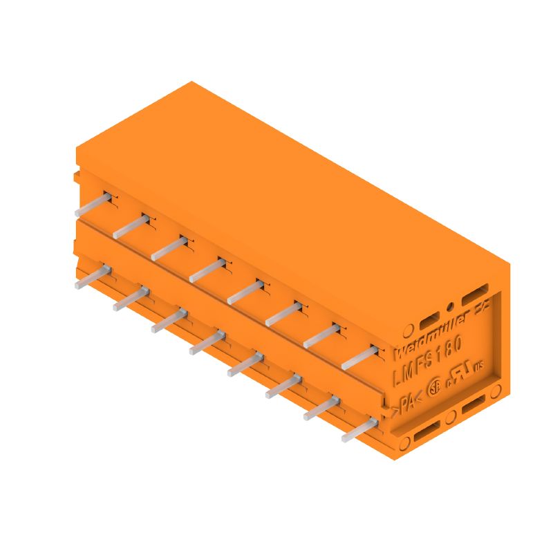 1330510000 - 5mm Orange PCB Terminal, 8 Poles, 180° with 3.5mm Pins  (Pack of 35)