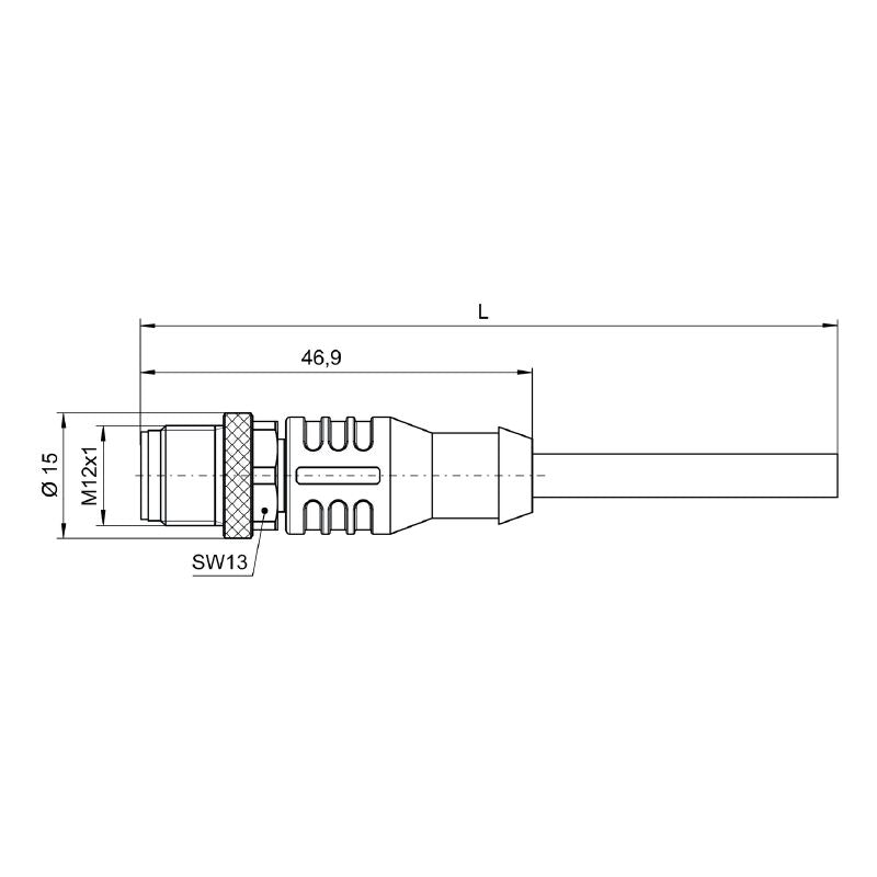 1279410150 - 1.5m PUR Sensor/Actuator Cable, 8 Poles