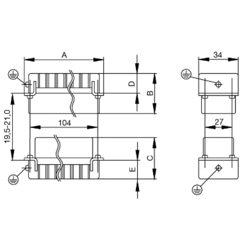 1211300000 - High-Voltage 24-Pole Female Insert, 500V, 16A