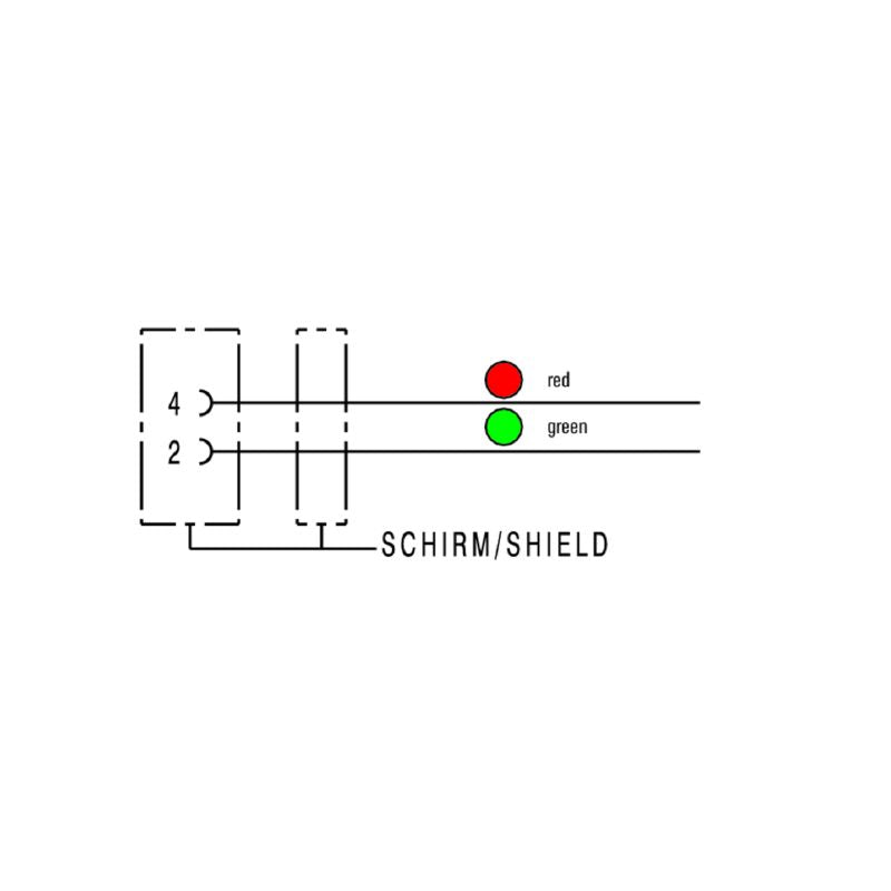 1062300150 - 1.5m Shielded M12 2-Pole Bus Line with Angled Socket