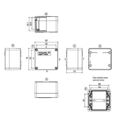 1306020000 - 75mm x 160mm Black Polyester Enclosure for Industrial Use