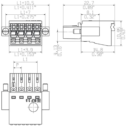 2460250000 - 180° 4-Pole PCB Connector with PUSH IN Actuator  (Pack of 84)