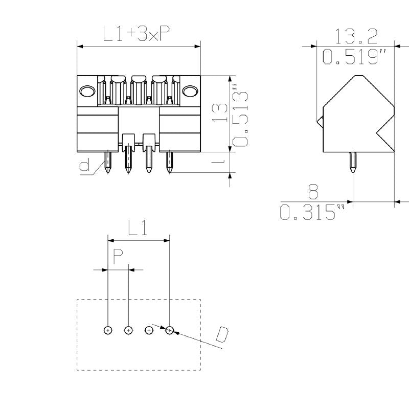 1643950000 - 3.50mm 16-Pole PCB Plug Connector, 135° Angle, Black  (Pack of 24)
