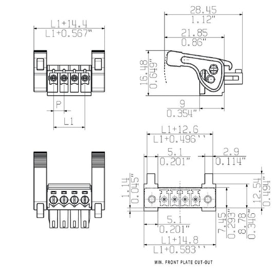 2442590000 - 3.81mm Female PCB Connector, 2 Poles, 180° Angle  (Pack of 50)