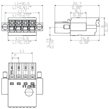 2925430000 - 3.50mm 20-Pole PCB Female Connector, 180° Push-In Design  (Pack of 24)