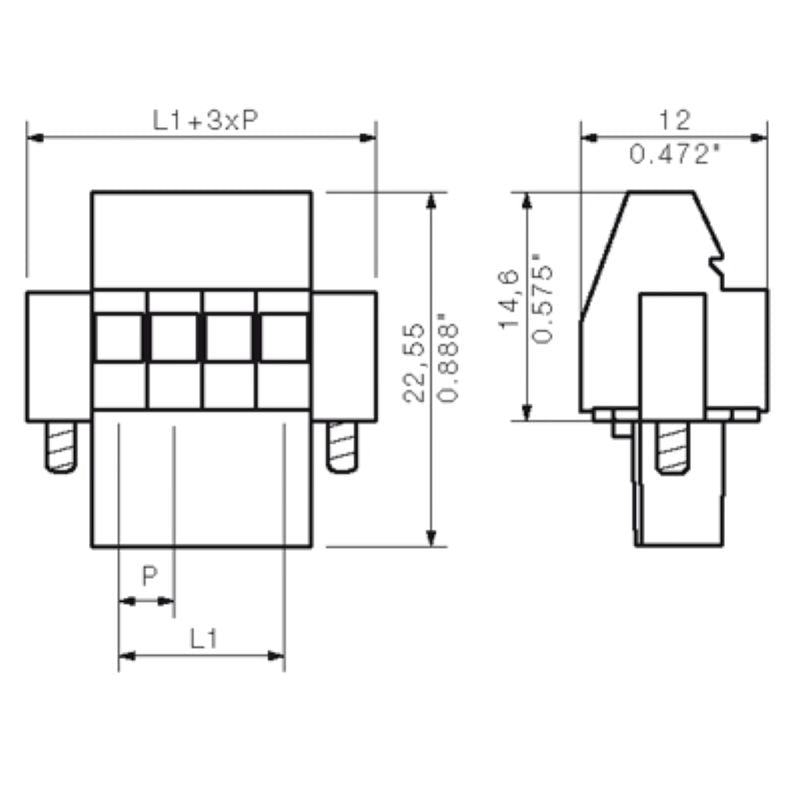 1758191001 - 3.50mm 14-Pole PCB Plug Connector with 270° Clamping Yoke  (Pack of 30)