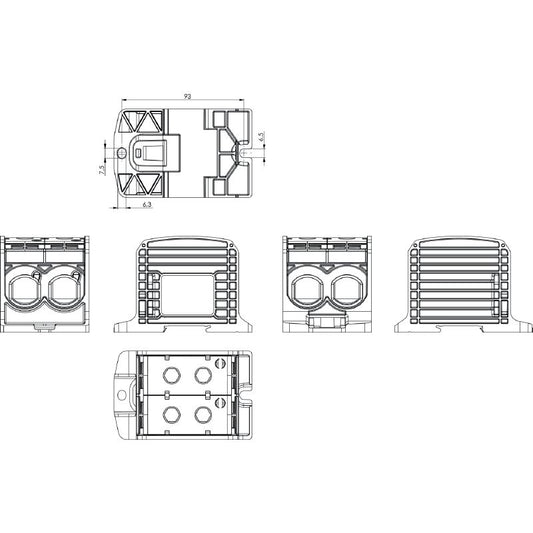 2502810000 - Blue Connector with 185 mm² Cross-Section, 353 A Rating