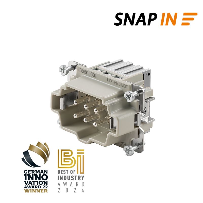 2666910000 - Durable HDC 6-Pole Connector, 500V, SNAP IN Design