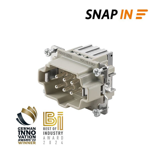 2666910000 - Durable HDC 6-Pole Connector, 500V, SNAP IN Design