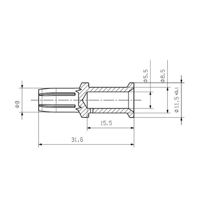 2668220000 - Silver Copper Alloy Female Connector, 16mm² Crimp, 500 Cycles  (Pack of 10)