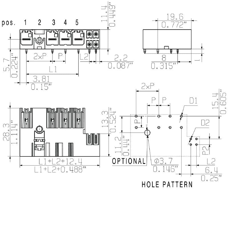 2529750000 - 7.62mm Male Header Connector, 3 Poles, Tinned Black  (Pack of 42)