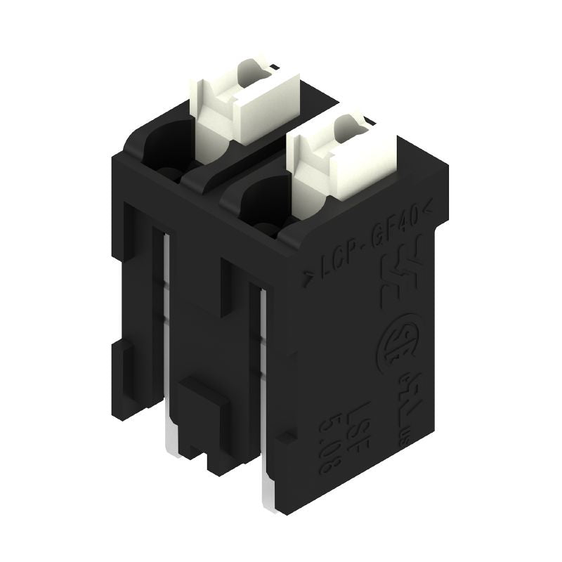 1876500000 - Black 5.08mm PCB Terminal, 2 Poles, 180° Angle, 1.5mm Pin Length  (Pack of 175)