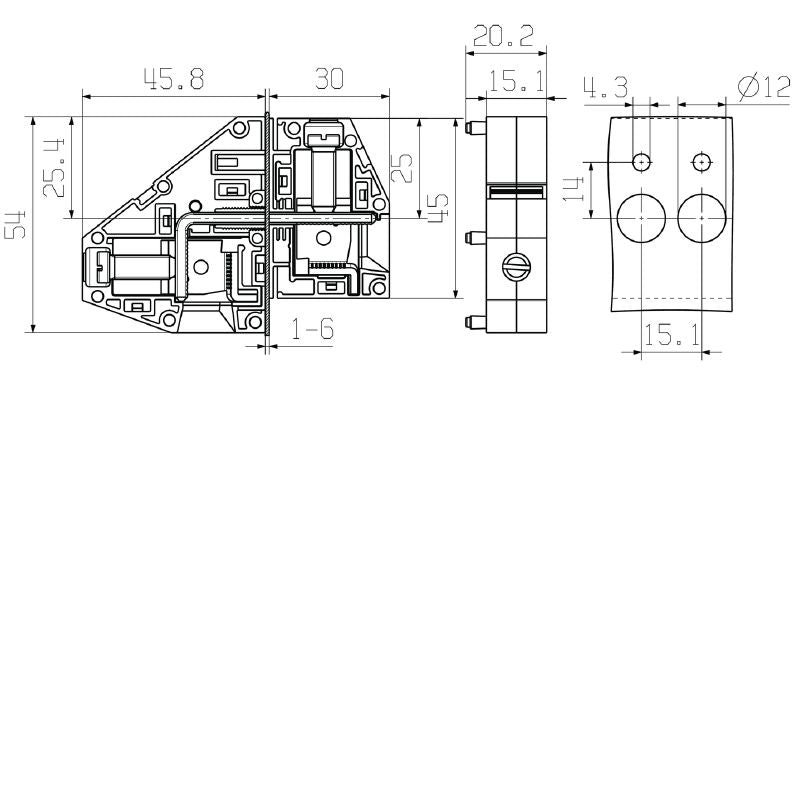 2444860000 - 25mm² Feed-Through Terminal for Direct Mounting  (Pack of 25)