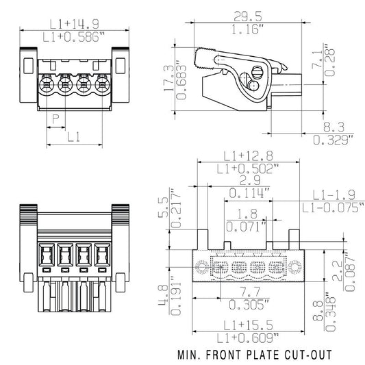 1087260000 - 5.08mm 3-Pole Female PCB Connector, 90° Orientation  (Pack of 72)