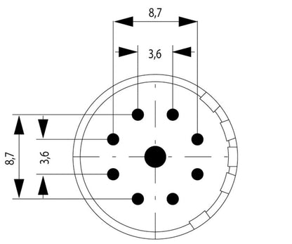 1224740000 - SAI-M23 Plug-in Connector, 9 Poles, 8A, RoHS Certified