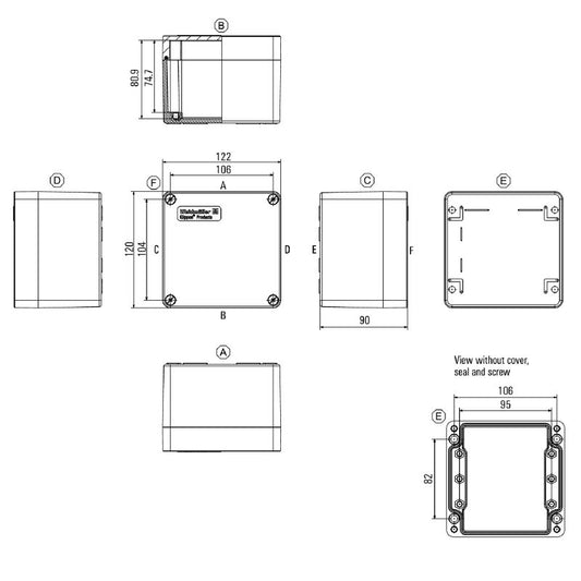 1305870000 - IP66 Glass Fiber Enclosure 120mm for Harbors & Machines