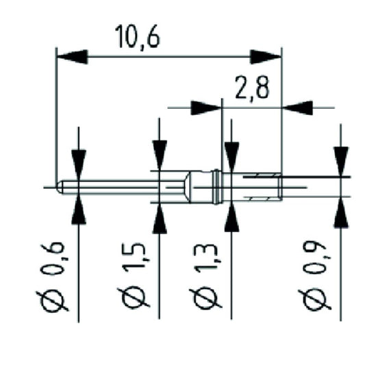2664880000 - Durable M12 Gold-Plated 4-Pole Contact Plug for Custom Connectors  (Pack of 100)