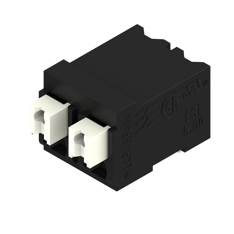 1876240000 - 5mm 2-Pole PCB Terminal, 90° Black with Push In Connection  (Pack of 265)