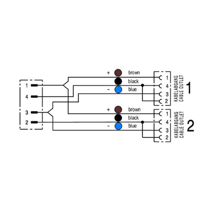 1964280500 - 5m M12 Sensor Actuator Cable with Twin Configuration