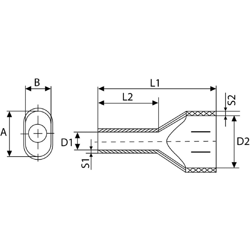 9018580000 - 8mm Grey Twin Wire Ferrule for 2.5mm² Connections  (Pack of 250)
