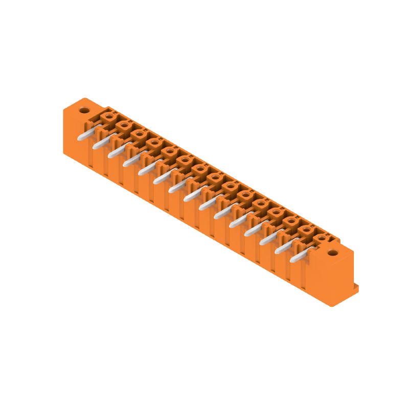 1942580000 - 15-Pole Orange PCB Male Header Connector, 90° Elbow, 3.2mm Pins  (Pack of 24)