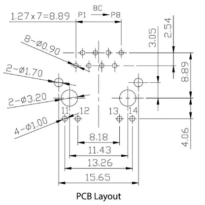 2564410000 - 90° RJ45 Transformer Jack with 8 Poles, Durable PA 9T  (Pack of 200)