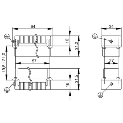 1967230000 - 5-Pole Male Connector 20A, 830V, Tension-Clamp