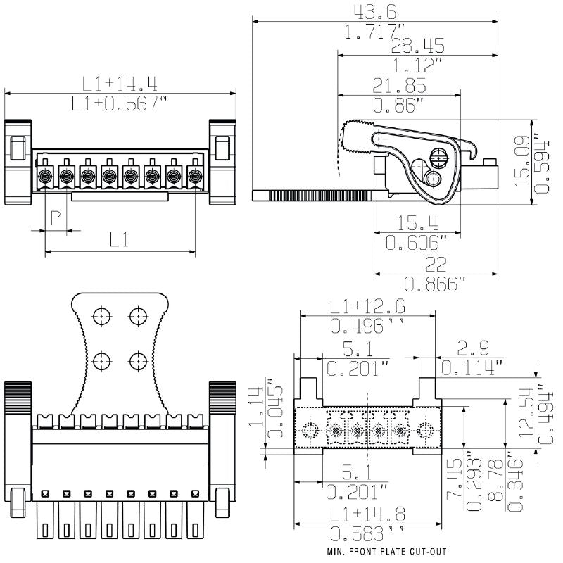 2442940000 - 3.81mm 16-Pole Female PCB Connector, 180° Orientation  (Pack of 50)