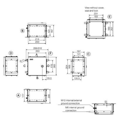 1199990000 - Stainless Steel Terminal Box 260mm, Electropolished Finish