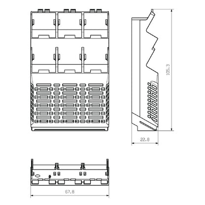 1413820000 - Grey Side Element for OMNIMATE Housing, 67.5mm Wide  (Pack of 4)