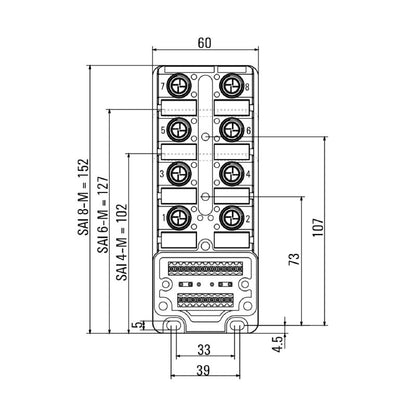 1766791000 - M12 IDC Hood Distributor with LED, 10-30V PNP Functionality  (Pack of 2)