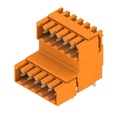 1642260000 - 12-Pole Orange PCB Connector, 90° Angle, 3.2mm Solder Pin  (Pack of 50)